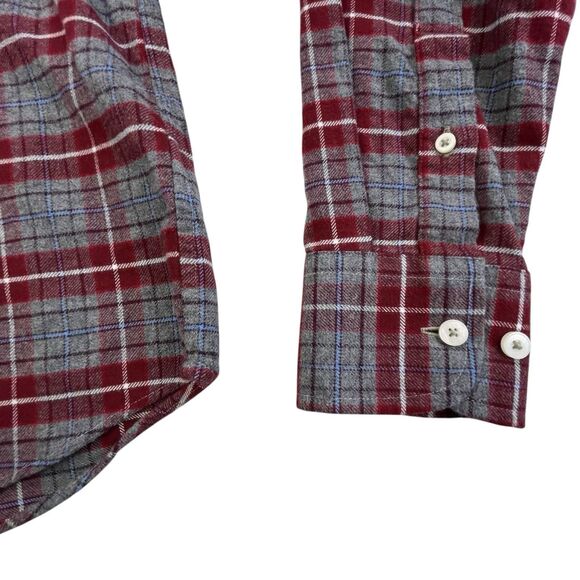 UNTUCKit Plaid Flannel Shirt Mens Size Small Gray Maroon Button Up Long Sleeve - Picture 6 of 11